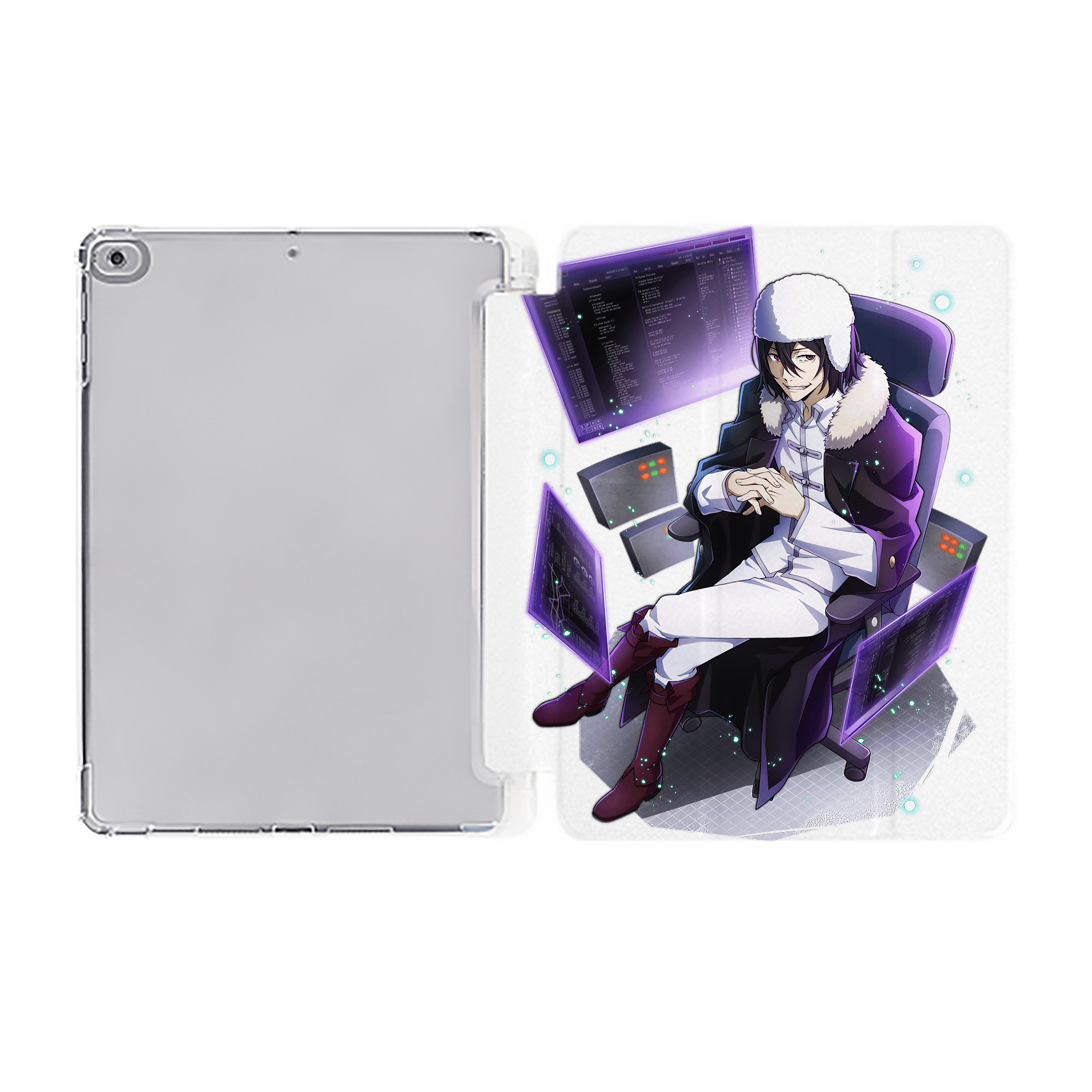 （画像用） 文豪ストレイドッグス Bungo Stray Dogs IPad ケース ペン収納付き 三つ折りスタンド PUレザー×シリコン 対応機種9.5/10.5/10.9インチ